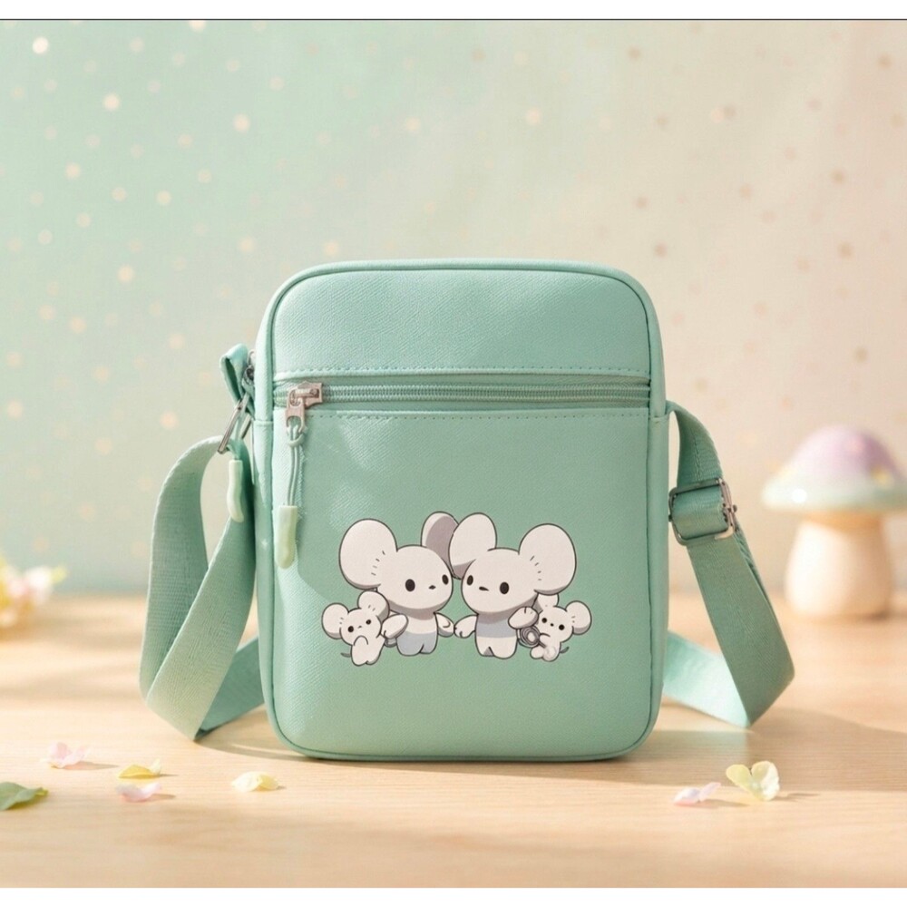 Cute Green Maushold Pokémon Crossbody Bag - 7.9" x 5.9" Shoulder Bag
